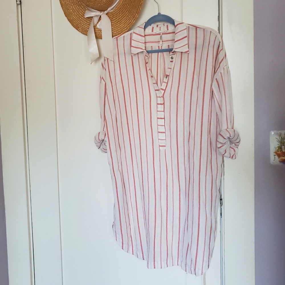 fp striped shirtdress